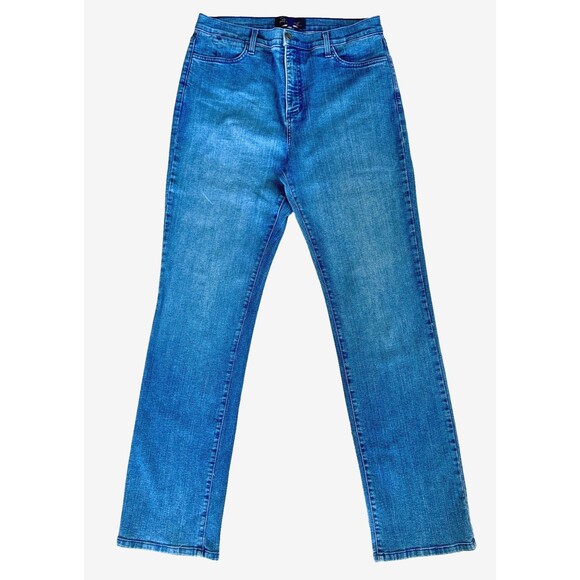 NYDJ Denim - NYDJ‎ Lift Tuck Jeans Womens 12 Blue Straight Leg Stretch Denim USA Made Classic